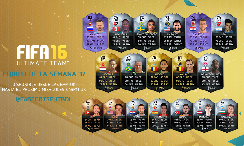 FIFA TEAM OF THE WEEK 37