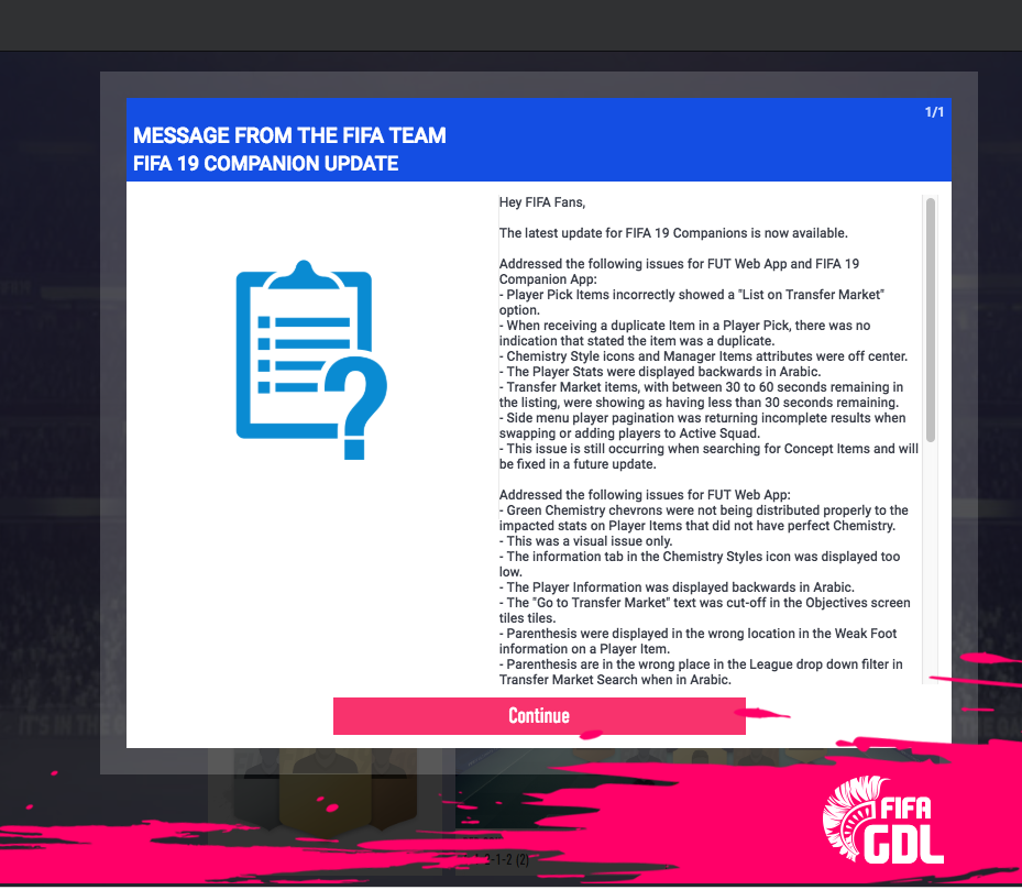 FIFA 19 ACTUALIZACION WEB Y MOBILE APP 12-10-18