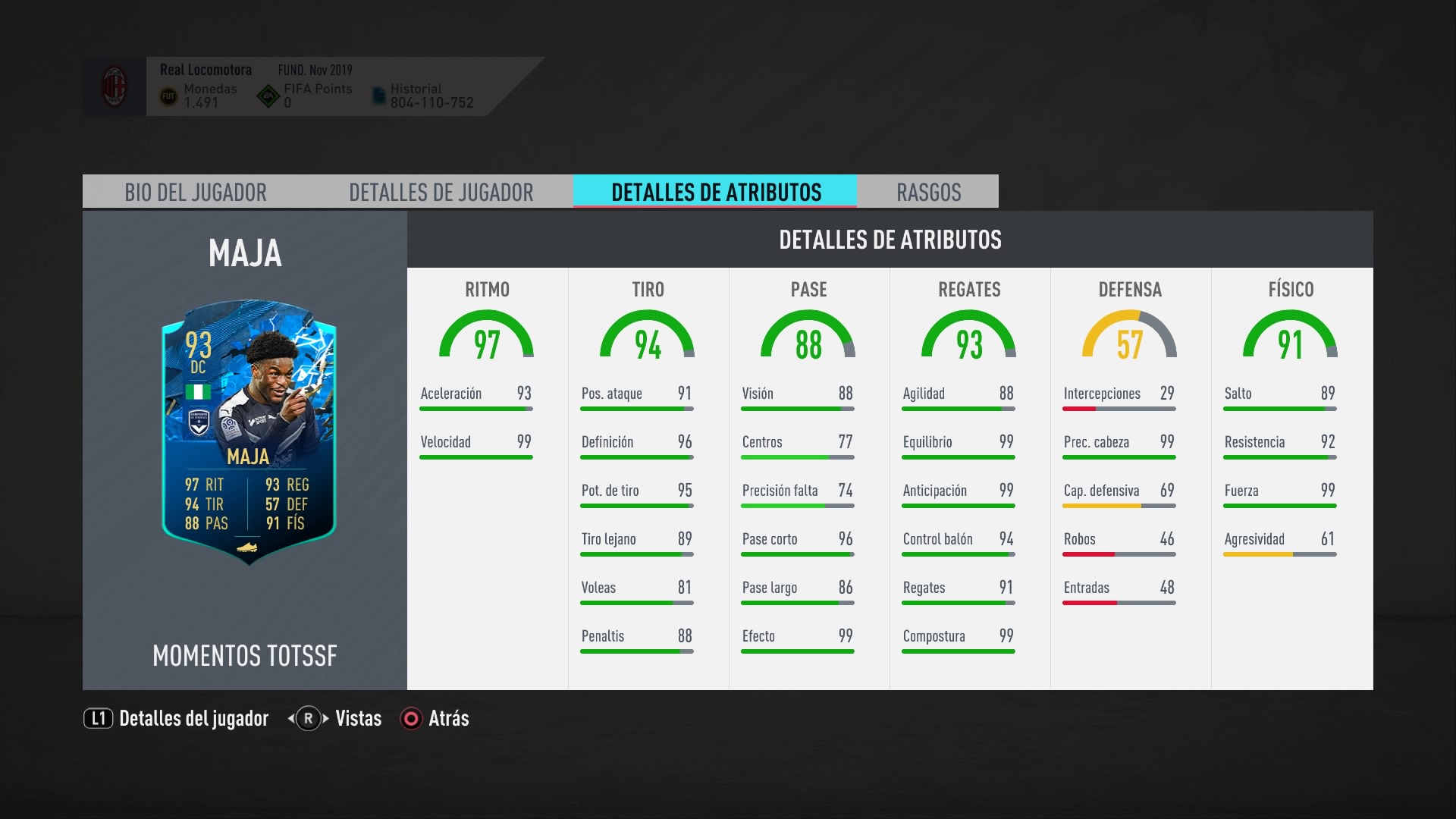 FIFA20 Maja Atributos