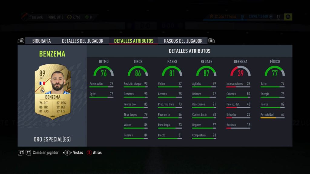 FIFA22 Benzema oro
