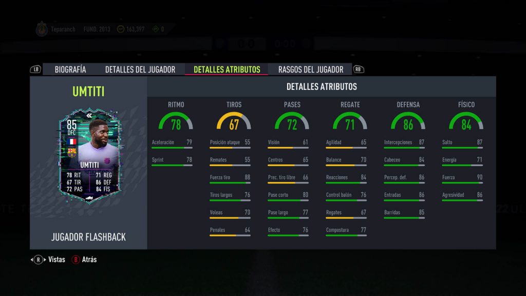 FIFA 22 Umtiti Stats