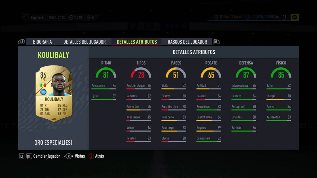 FIFA22 Koulibaly oro