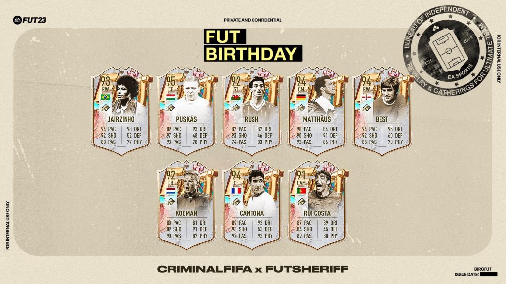 FUT BIRTHDAY FIFA23 ICONS