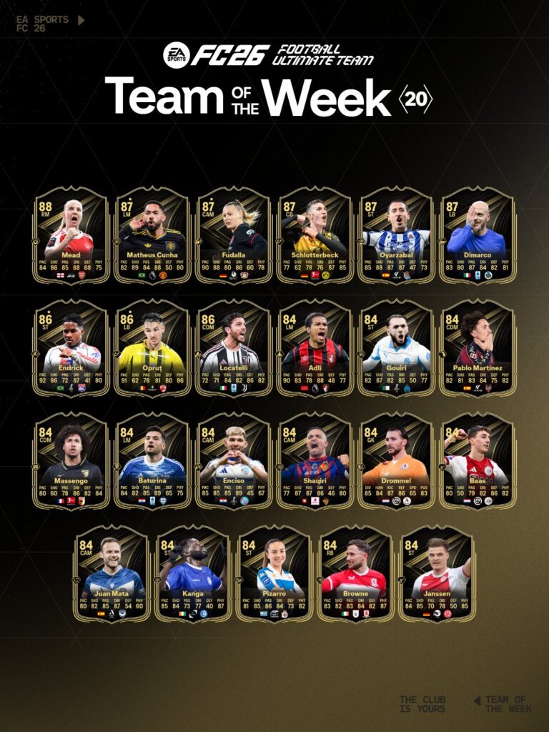 EAFC26 TOTW20